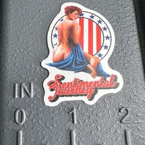 SENTIMENTAL Sexy Pinup Gorgeous Sticker Retro Vintage BomberGirl Ace Pilot